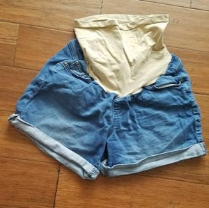 Maternity jean shorts